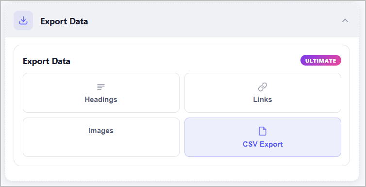 Export headings, links, images, CSV